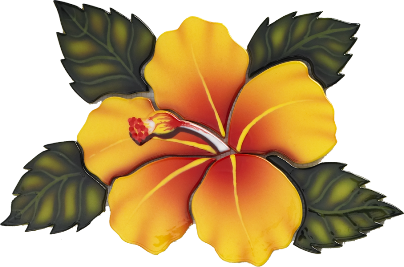 Shf75y 7"x7" Single Yellow Hibiscus Flower Ceramic - Single Yellow Flower (800x528)