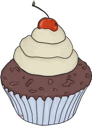 Chocolate - Cartoon Chocolate Cupcake (340x450)