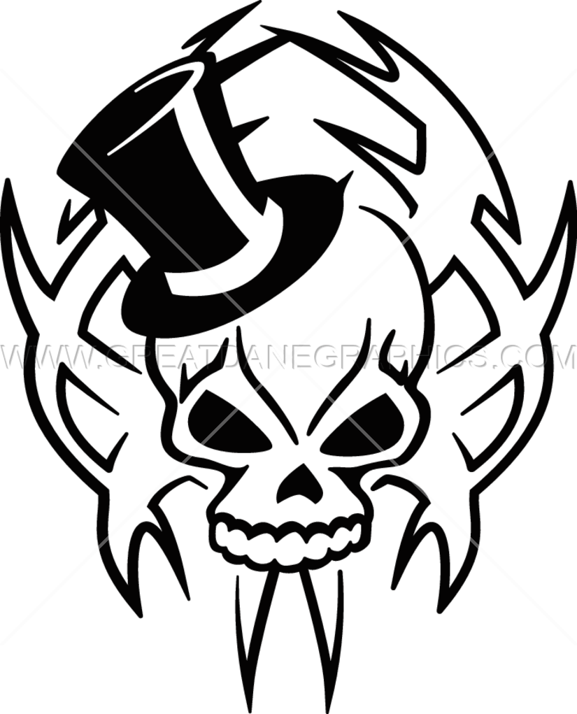 Top Hat Skull - Transparent Top Hat Lineart (825x1021)