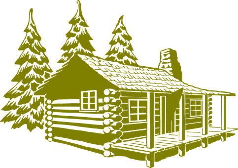 Log Cabin Cabin Rustic House Home Rural Ar - Transparent Log Cabin (483x340)