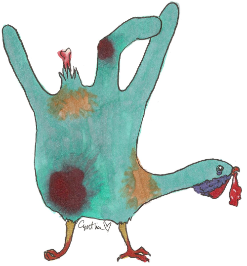 Zombie Turkey By Paradoxataur - Painting (500x538)