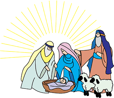 Christmas Clip Art Nativity - Clip Art Nativity (450x382)
