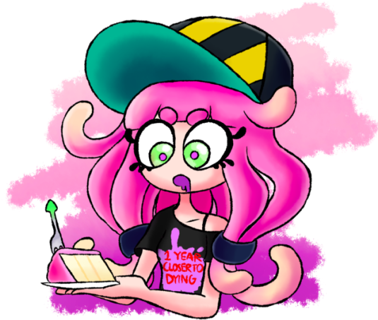 Ye Loserto Dying Vertebrate Clip Art Pink Cartoon Vertebrate - Splatoon (540x460)