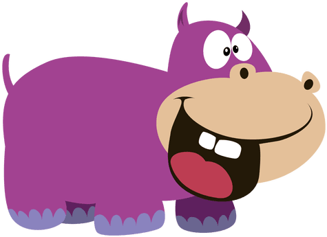 Hippopotamus Cartoon Transparent Png - Purplecartoon Animals (512x512)