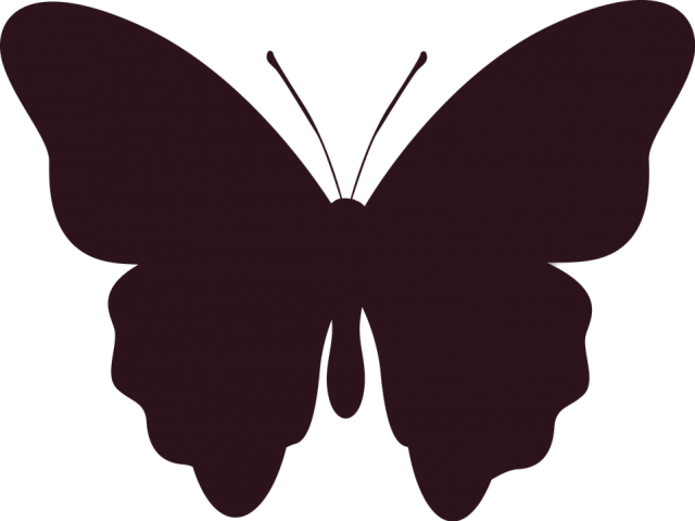 Lineman Clipart - Бабочка Силуэт (640x480)