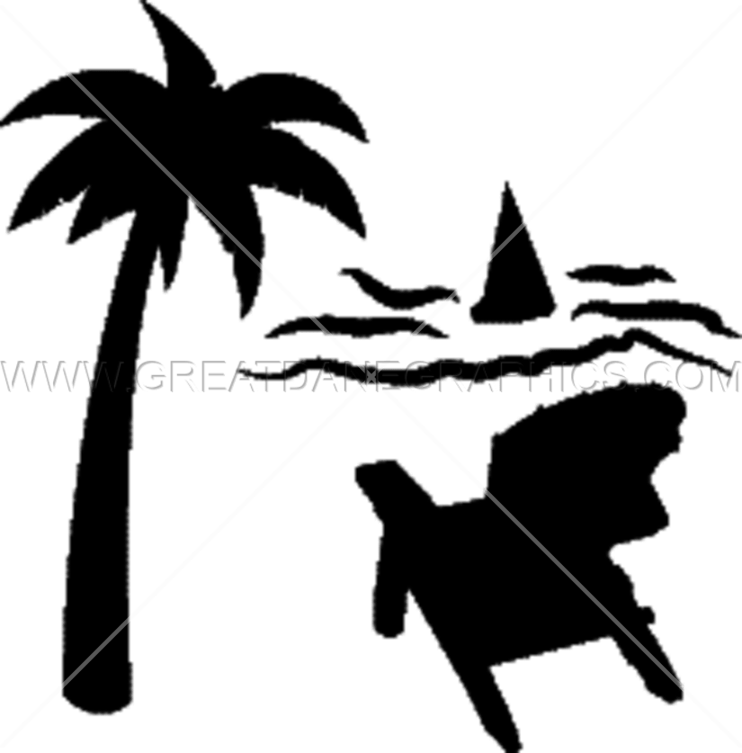 Palm Tree Clipart Black And White For Kids - Palmier Coucher De Soleil (825x837)