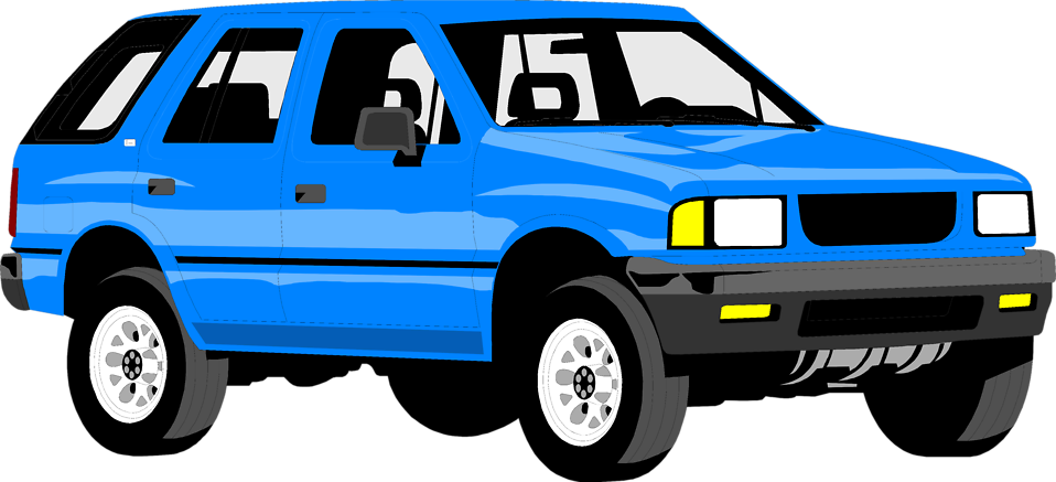 Suv Free Stock Photo Illustration Of A Blue Sports - Blue Suv Clip Art (958x437)