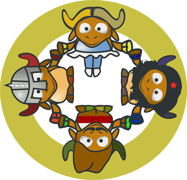 Circle, Cartoon, Hands, Cows, Hold, Hand, Cow - Baby Gnu (640x614)