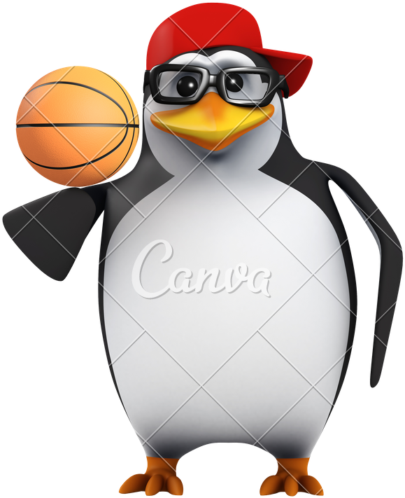 3d Funny Cartoon Penguin In A Baseball Cap Balancing - Baseball (800x800)