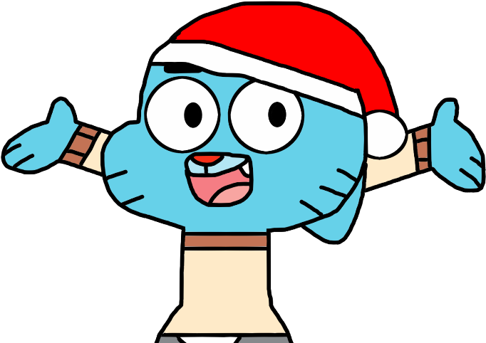 Gumball Watterson Weaing Santa Cap-rqh643 - Santa Gumball (766x600)
