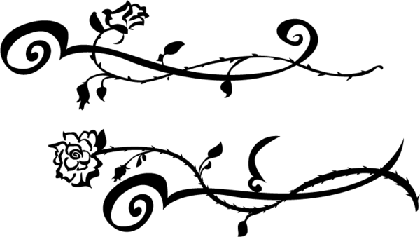 Vine - Black Rose Vine Png (600x338)