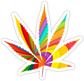 Psychedelic Weed Leaf Download - Marijuana Leaf Outline (375x360)