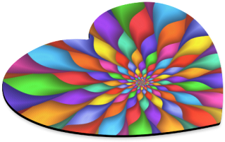 Psychedelic Rainbow Spiral Heart-shaped Mousepad - Circle (500x500)