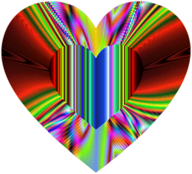 Psychedelic Clipart Heart Flower - Clip Art (800x726)