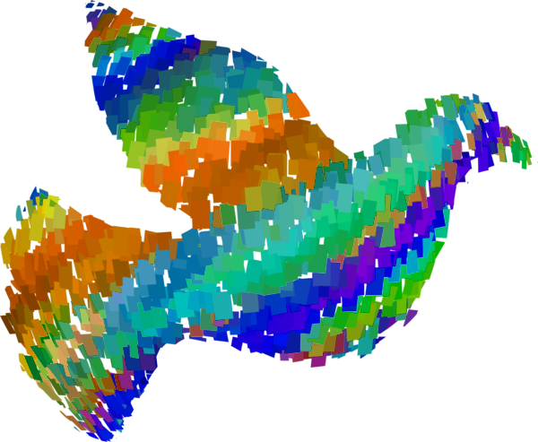 Peace Dove Clipart Psychedelic - Peace (600x493)