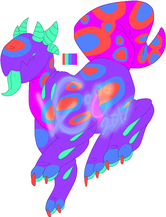 [open Ota] Psychedelic Chubby Monster By Lightningclawedsky - Illustration (768x1024)