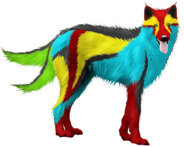 Psychedelic Wolf A Psychedelic Wolf Xd By - Gray Wolf (600x480)