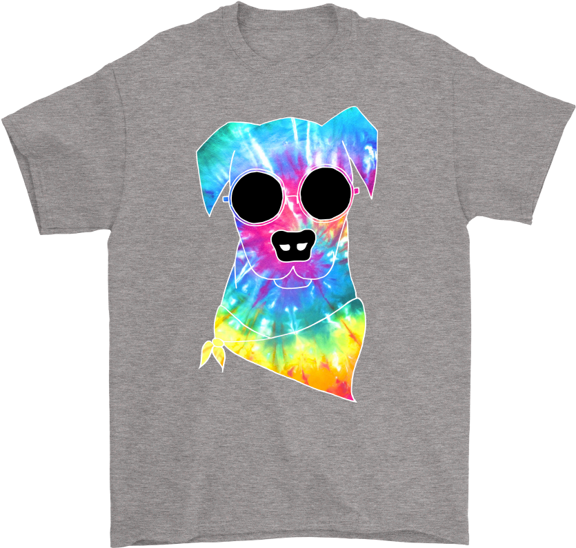 Men's Psychedelic Hippie Dog T-shirt - T Shirt Adidas Logo (1000x1000)
