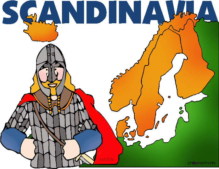 Europe Clip Art By Phillip Martin, Scandinavia - Sweden Norway And Denmark (715x560)