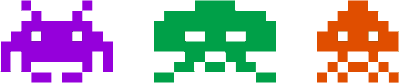 Space Invaders 3d Pixel Art - Space Invaders Pixel Art (800x197)