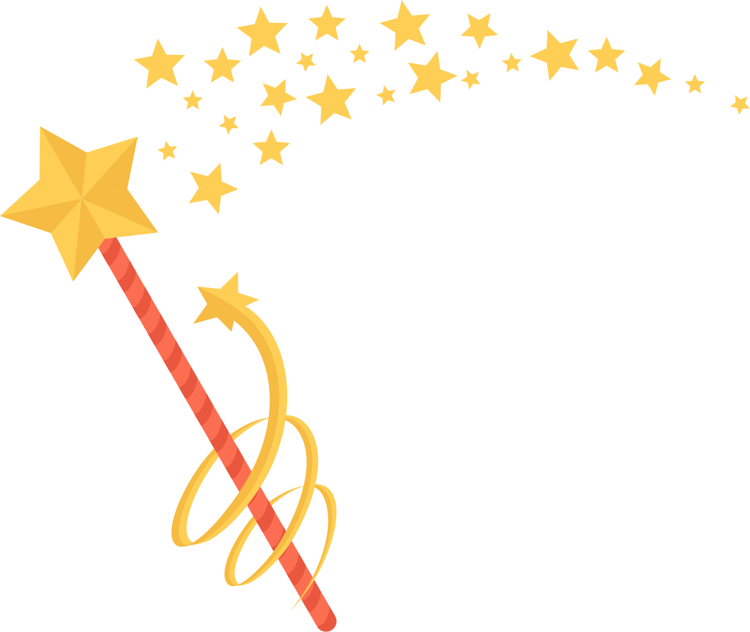 Hand Painted Yellow Star Magic Wand - Desenho De Estrelinhas Coloridas (1501x1266)