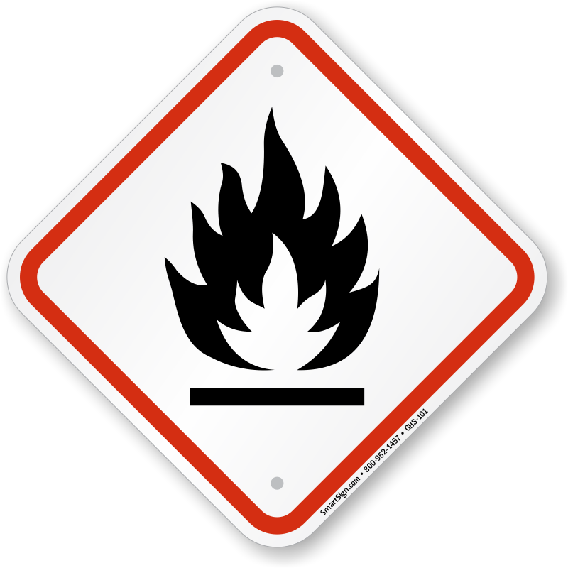 Ghs Flammable Pictogram Sign, Diamond Shaped, Sku - Ghs Signs (800x800)