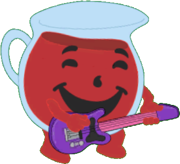 Kool Aid Man Rock Out - Cartoon (377x339)