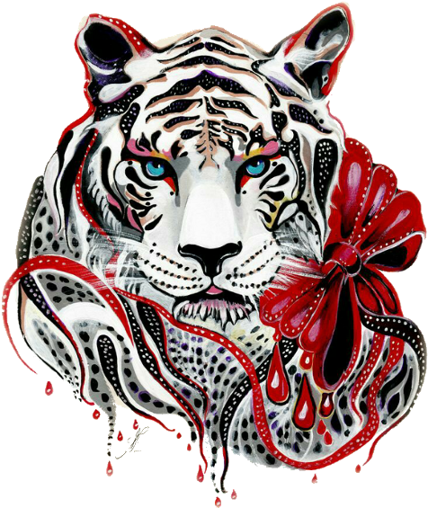White Tiger Art Painting Printmaking - Tiger Artistic (480x595)