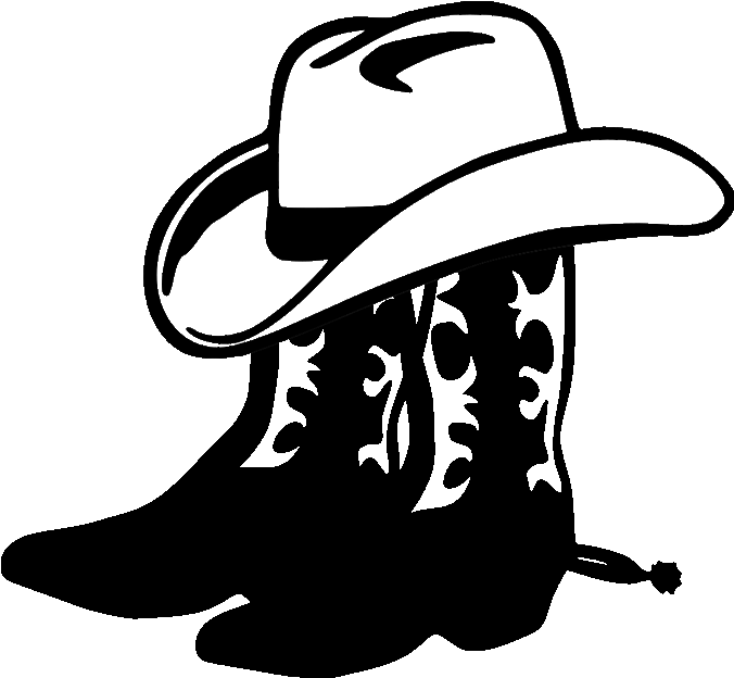 Cowboy Boots N Hat2 File Size - Design (676x624)