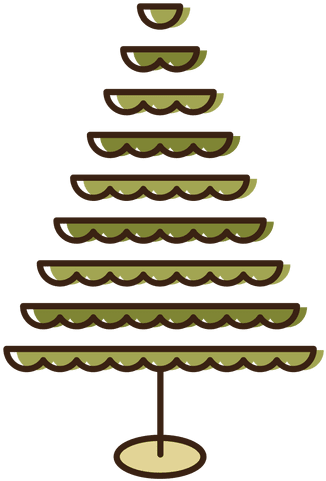 Árbol De Navidad Icono De Dibujos Animados Con Gradas - Árbol De Navidad Icono De Dibujos Animados Con Gradas (512x512)