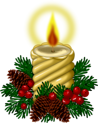 Christmas Clipart, Tube, Candles, Christmas Candles, - Christmas Day (400x500)