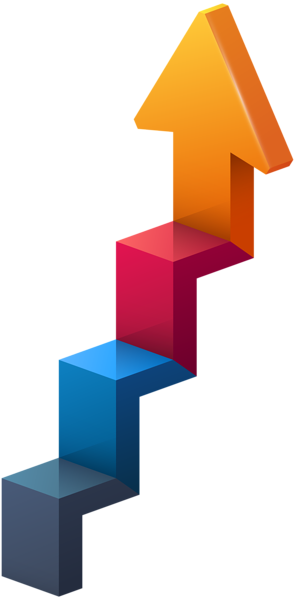 Stairs Arrow Transparent Png Clip Art Image - Stairs Clipart Colourful (295x600)