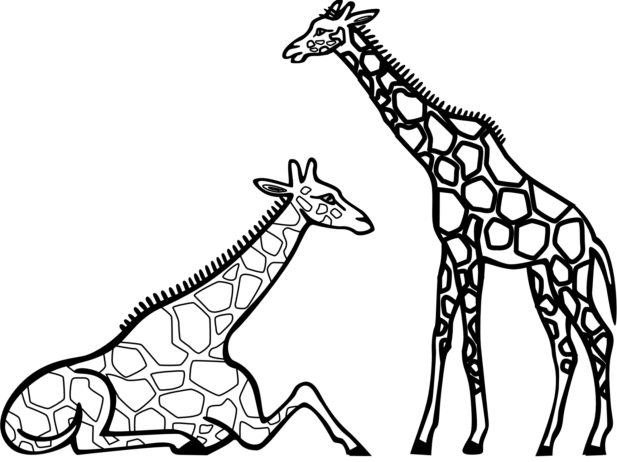 Giraffe Clipart Black And White Clipart Panda Free - Coloring Book (1979x1483)