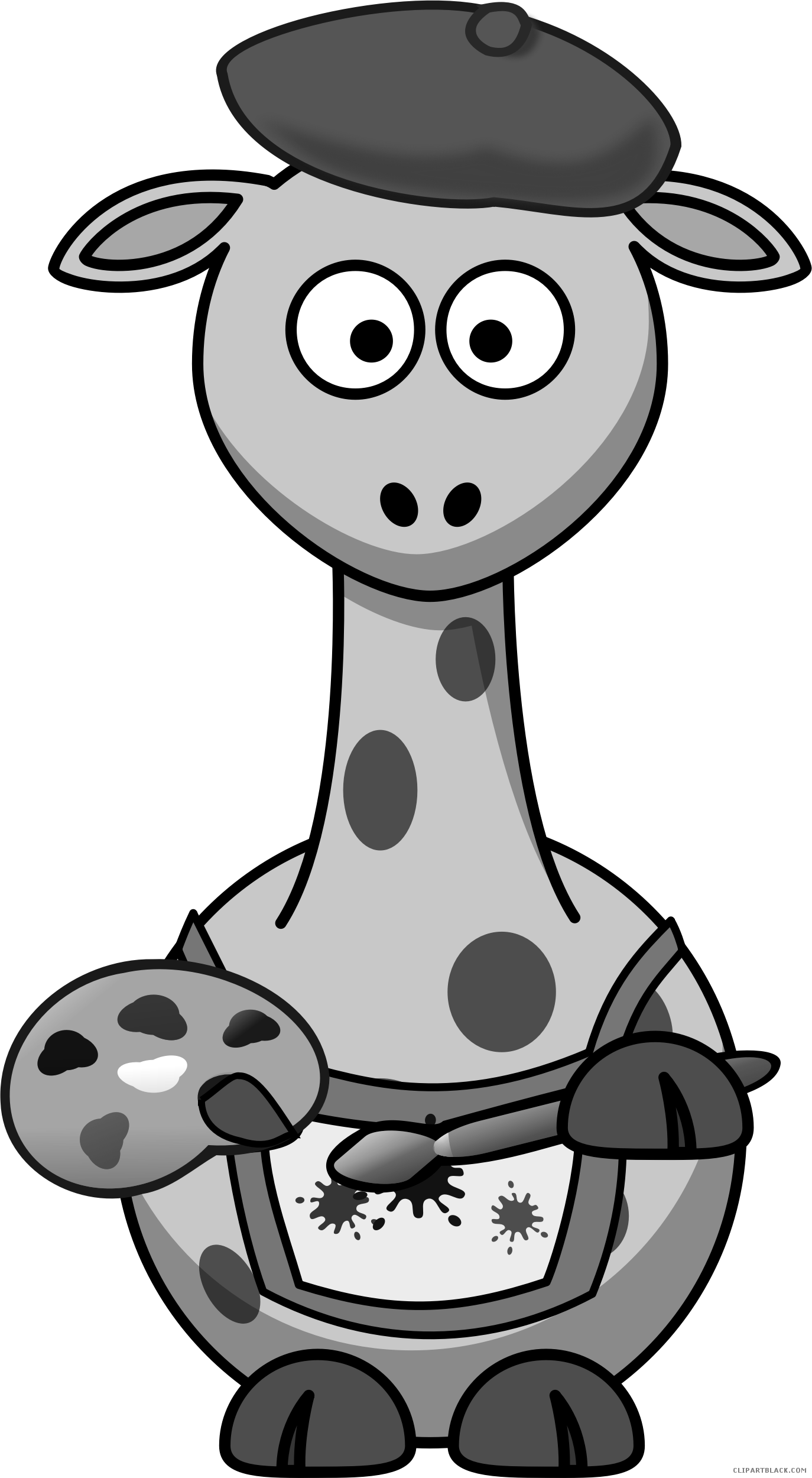 Giraffe Animal Free Black White Clipart Images Clipartblack - Cartoon Giraffe Gifs (1374x2500)