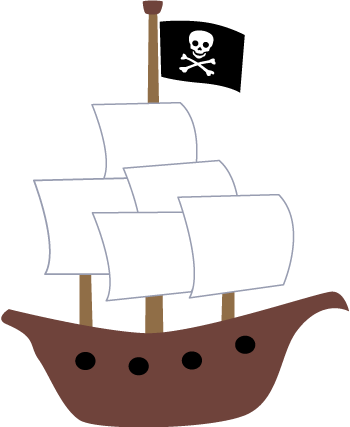 Pirate Ship Clipart Kid - Pirate Ship Clip Art (350x427)