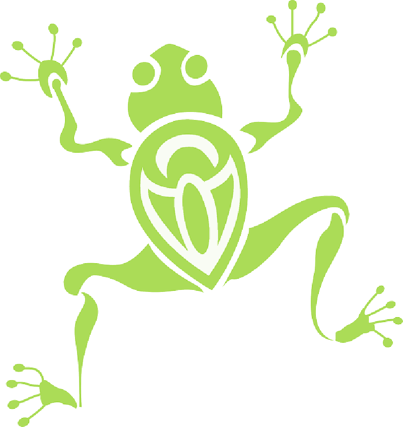 Frog, Green, Silhouette, Amphibian, Sticky, Climbing - Tribal Frog Tattoo Sticker (rectangle) (800x847)