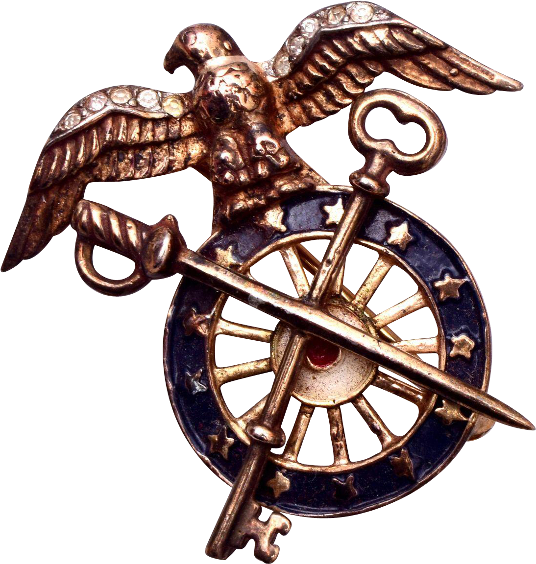 Trifari Sterling 1940's Eagle And Sword Patriotic Brooch - Bald Eagle (1151x1151)