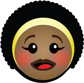 Pretty Oju - Smiley Face With Afro (350x350)