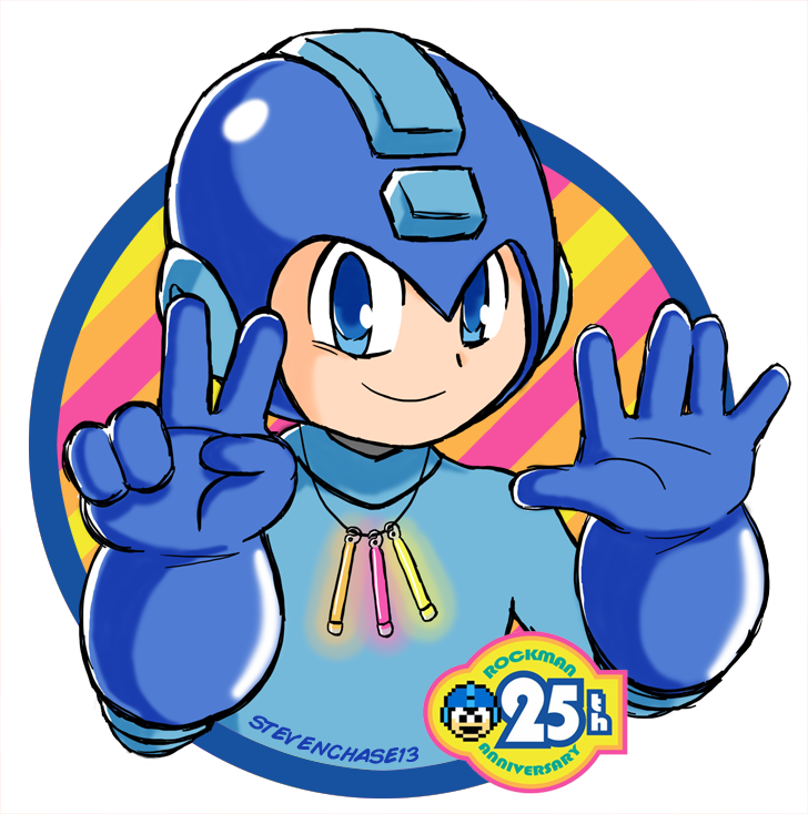 Happy Birthday, Mega Man By Stevenchase - Mega Man 25th Anniversary (728x734)