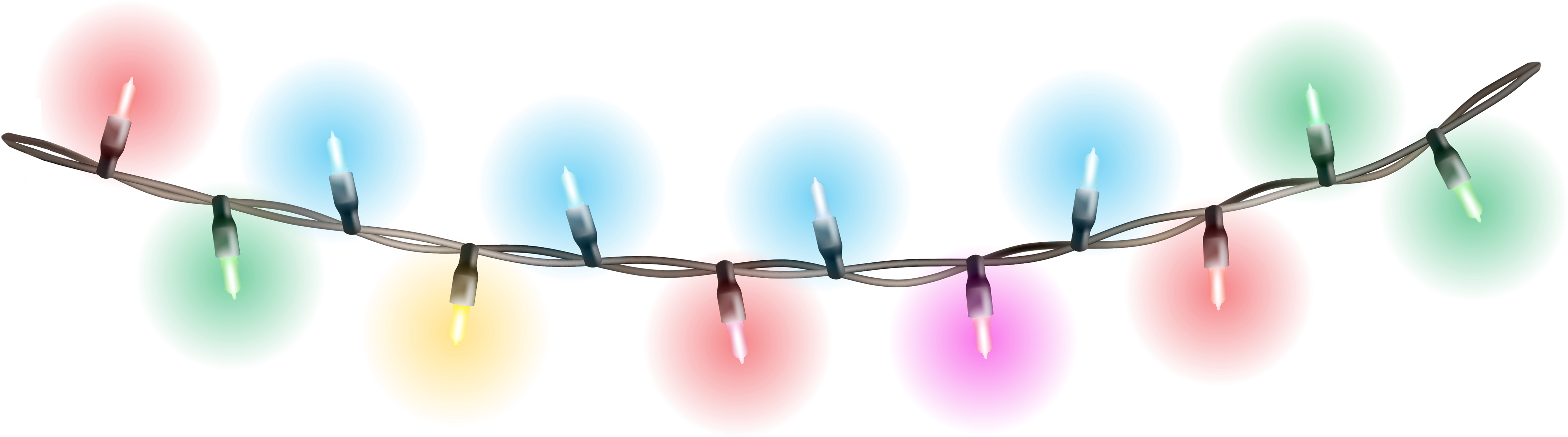 Christmas Glowing Lights Png Clipart Image - Christmas Lights Transparent Background (4783x1565)