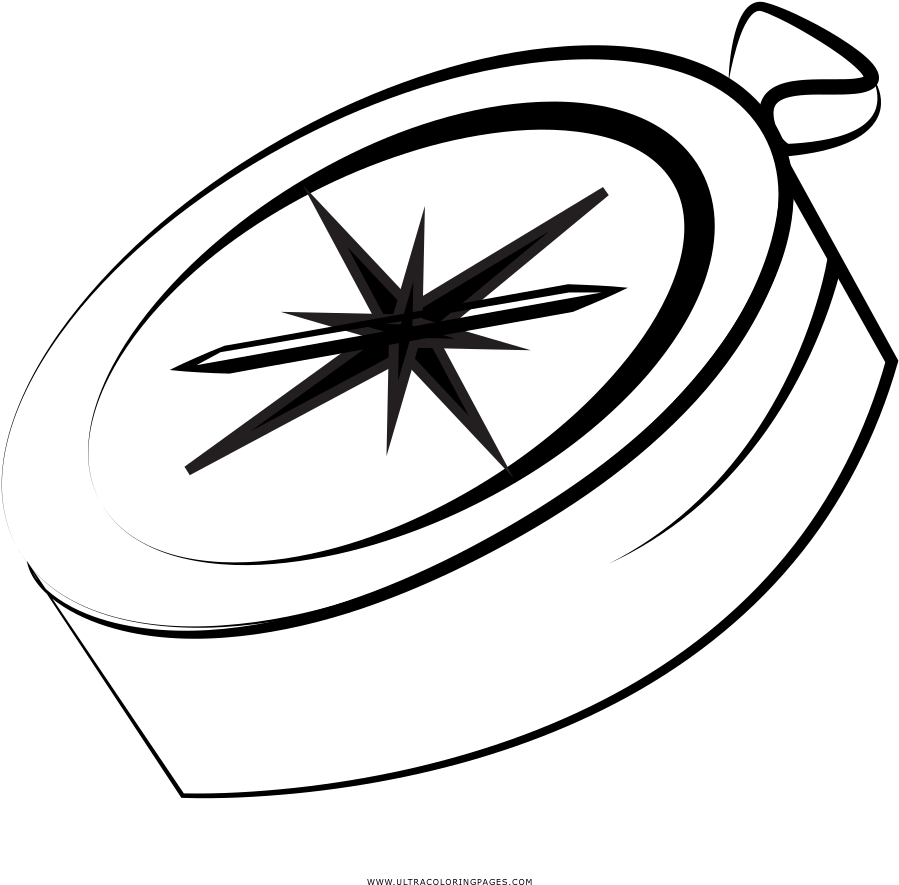 Compass Coloring Page - Bússola Desenho (1000x1000)
