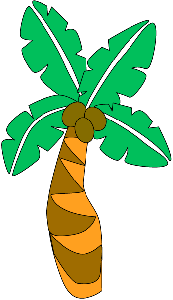 Graphics For Hawaiian Luau Palm Tree Graphics - Palm Tree Clip Art (350x605)