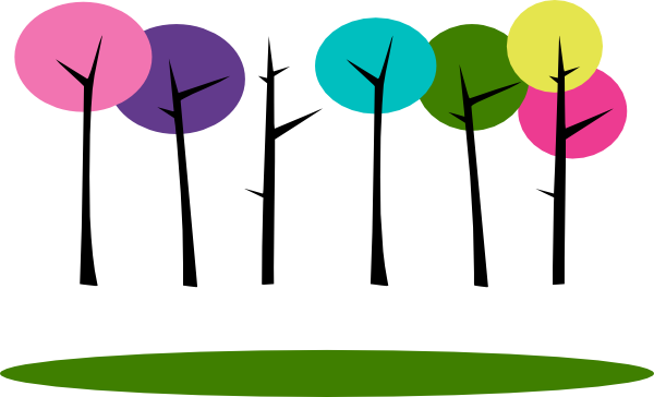 Colorful Trees 2 Clip Art - Rutland City (600x364)