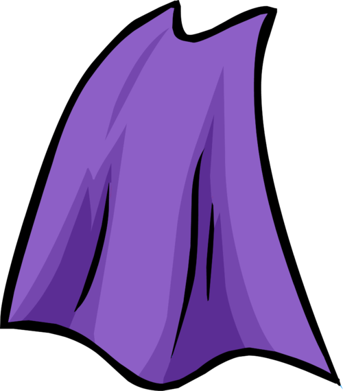 Club Penguin Superman Cape Cloak Clip Art - Capa Violeta (500x570)