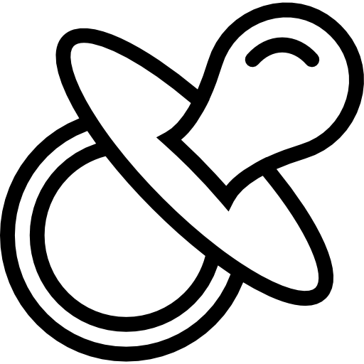 Pacifier Free Icon - Black And White Pacifier Clipart (512x512)