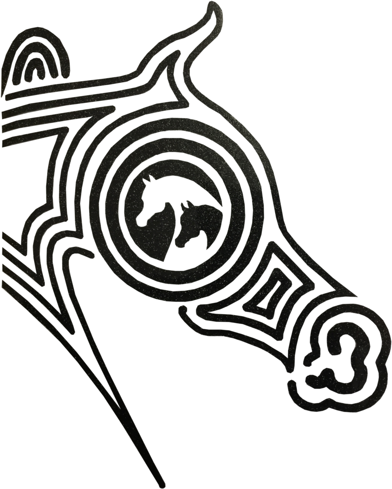 Arabian Half Maze Horse Head-blk Glitter - Arabian Horse (831x1024)