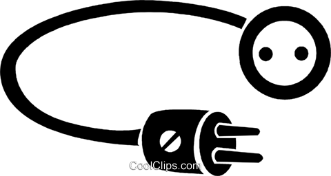Electric Plug Royalty Free Vector Clip Art Illustration - Electric Plug Royalty Free Vector Clip Art Illustration (480x256)