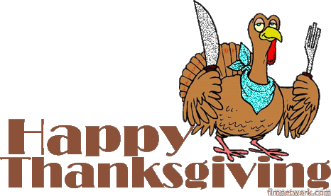Turkey Clipart Banner - Happy Thanksgiving Gif Funny (466x277)