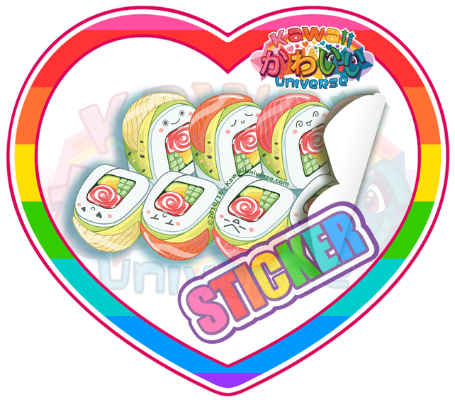 Kawaii Universe Rainbow Sushi Sticker, Magnet, Or Plushie - Designer (646x646)
