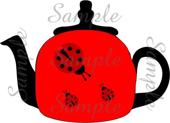 Clip Art Ladybug Teapot - Teapot (600x600)